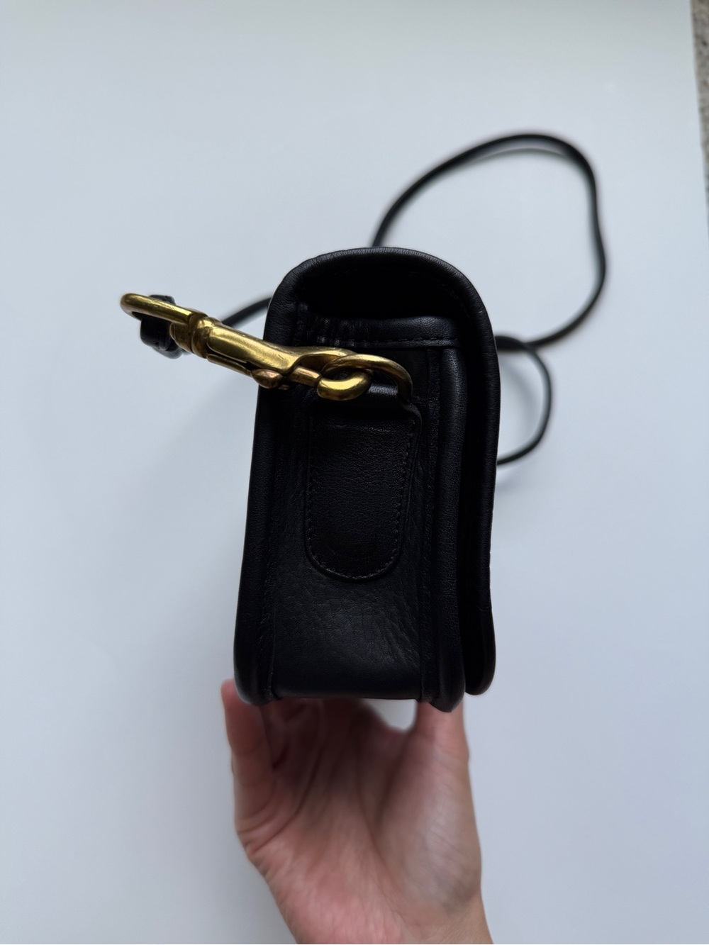 Vintage Coach Shoulder Purse Kisslock Pocket 9385 Black - Picture 6 of 10